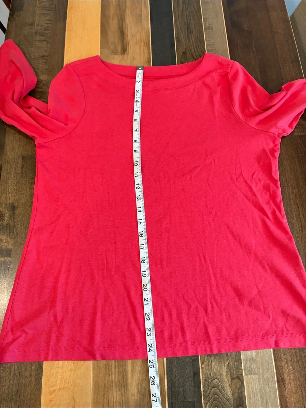 Chico's Scoop Neck Long Sleeve Top - Coral Red - Picture 7 of 8